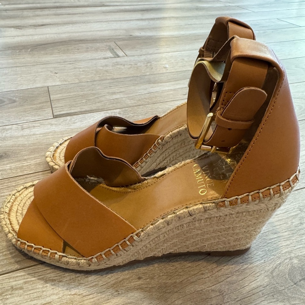 Vince Camuto Women's Tan Wedge Espadrille Sandals Never Worn 7.5 - Picture 3 of 7